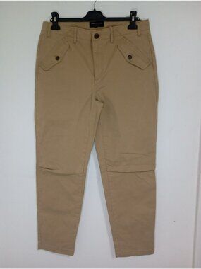 Banana Republic Authentic Chino Khaki Pants Size 10 Womens Beige Cotton Blend